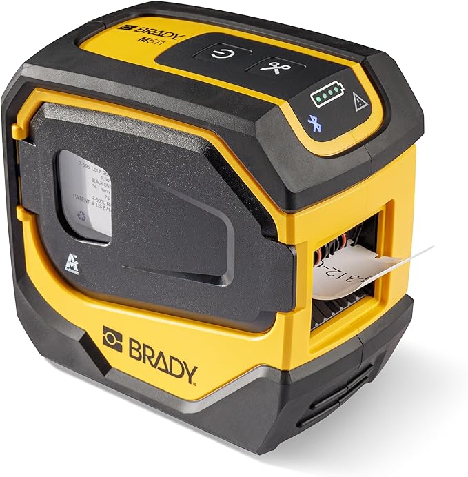 Brady M511 Portable Wireless Industrial Label Printer, Bluetooth Compatible, Comes with a Hard Case, Power Brick, 3 Label Cartridges, Magnet, Utility Hook and Brady Workstation Product/Wire Suite