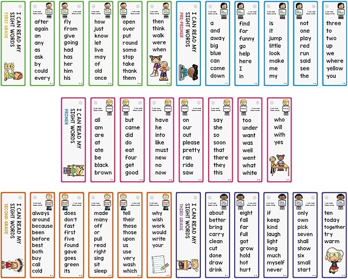 Lachilly 220 Sight Words Flashcards, High Frequency 220 Words, Beginning Reading, Kindergarten to 1st Grade, ESL Teaching Materials, Autism Learning Materials, Vocabulary Building