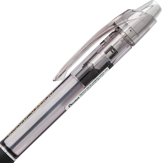 Pentel RSVP Super RT Ballpoint Pen, (1.0mm) Medium Line, Black Ink, Pack of 2 (BX480BP2A)