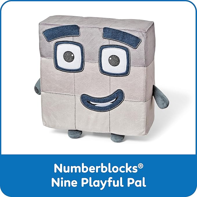 hand2mind Numberblock Nine Playful Pal, Plush Figure Toys, Numbers for Toddlers, Cute Stuffies, Preschool Math Learning Toys, Stuffed Animal, Small Plushies, Counting Blocks, Birthday Gifts for Kids