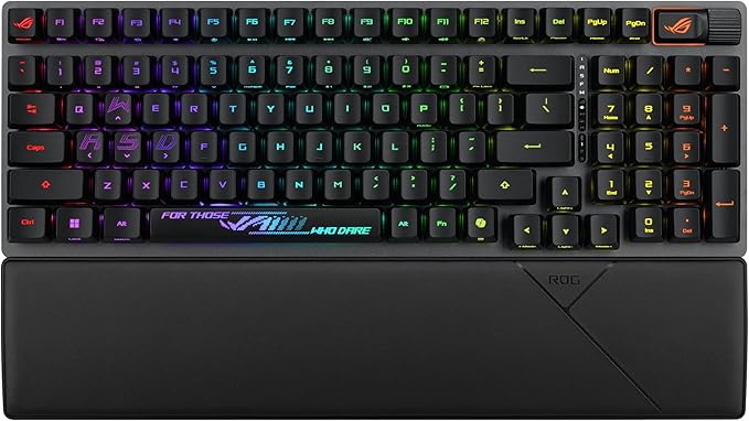 ASUS ROG Strix Scope II 96 RX Wireless Optical Gaming Keyboard – 96% Full-Size, Tri-Mode Connectivity, Pre-lubed ROG RX Red Linear Switches PBT Keycaps, RGB, PC/Mac Support - Black
