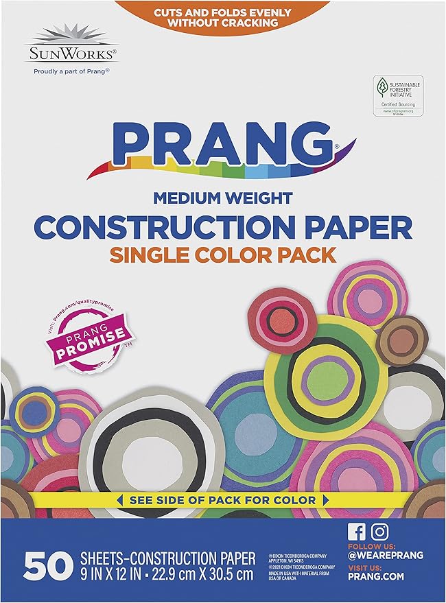 Prang (Formerly SunWorks) Construction Paper, Red, 9" x 12", 100 Sheets
