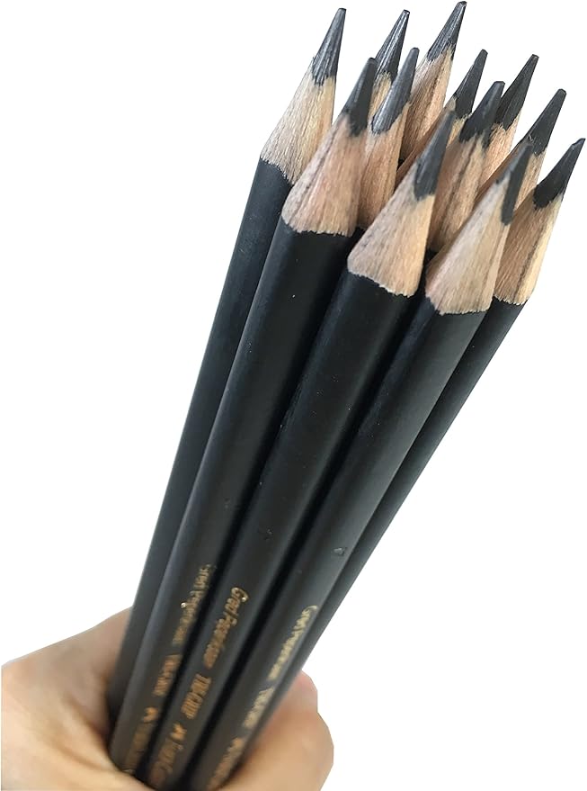 Faber-Castell Wooden Tri-Grip Exam Grade Graphite 2B Pencils, Smooth and Dark Pre-sharpened Wood Pencils - Box of 12