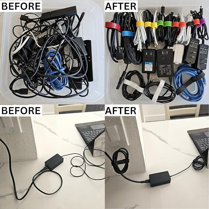 Snap Wrap | Pro Silicone Magnetic Cable Organizer | 6-Pack | Easy One-Hand Operation | Tidy Cable & Wire Storage