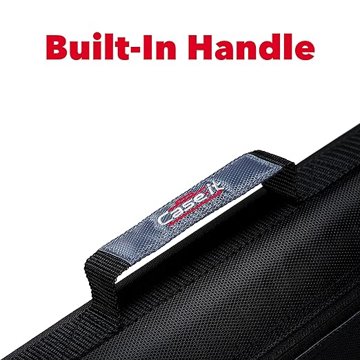 Case-it The Z Shape Zipper Binder - Two Binders in One - Double Sided 1.5 Inch D-Ring - Multiple Pockets - 500 Page Capacity - Comes with Shoulder Strap, Jet Black Z-176