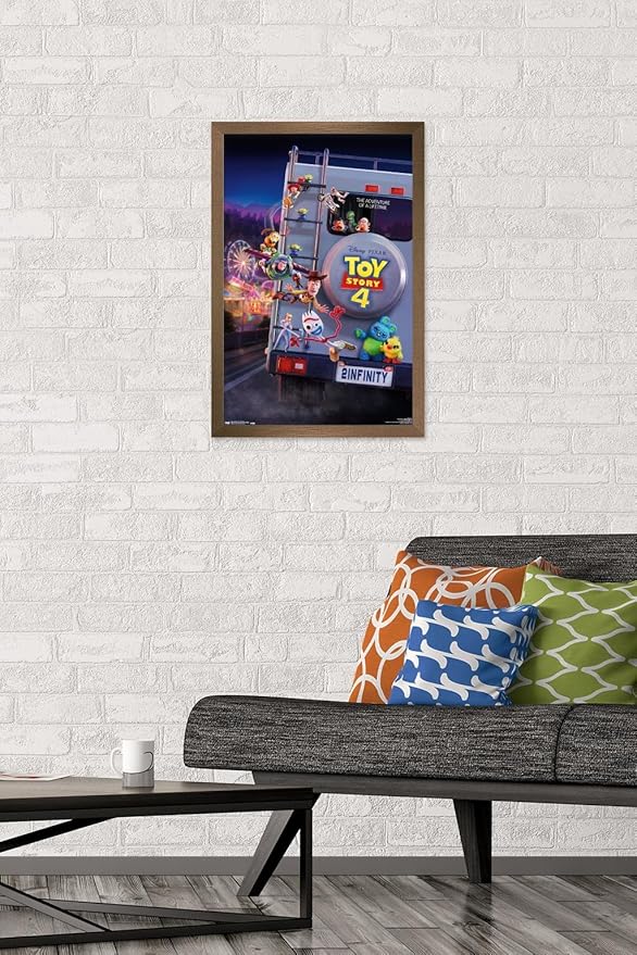 Trends International Disney Pixar Toy Story 4 - Final One Sheet Wall Poster, 14.725" x 22.375", Bronze Framed Version