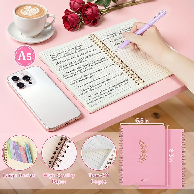 76PCS Bible Study Supplies Kit for Women, Journaling Set with No Bleed Highlighters, Laminated Bible Tabs,Notebook, Quilted Pencil Case, Bible Accessories Set Beginner Christian Gifts