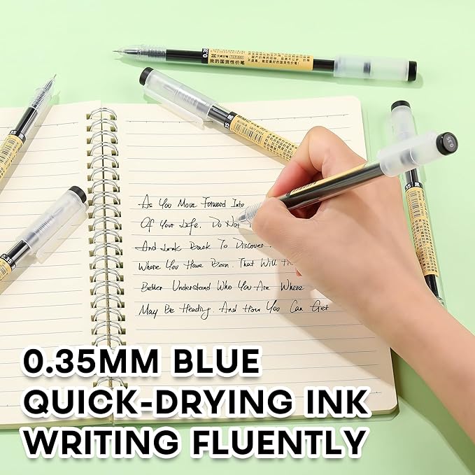 RIANCY Black Gel Ink Pens Japanese Style Stationery for Premium Journaling, 0.35mm Extra Fine Point Tip, No Smudge Japanese Ink Pens Quick Drying for Thin Notebook Paper Office School Supplies 12 Pack