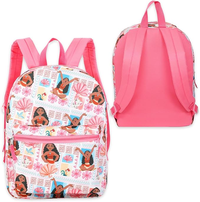 Disney Moana Backpack with Lunch Bag Set - Bundle Backpack, Lunch Box, Stickers, Water Bottle, More | Moana School Bag for Girls