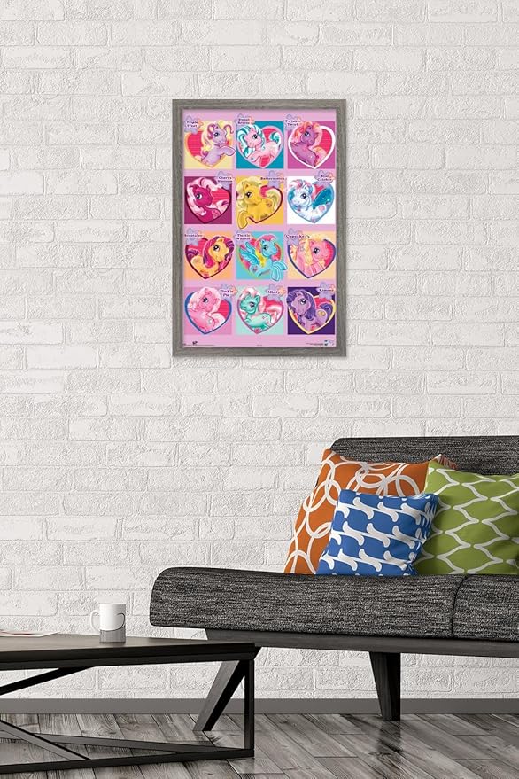 Trends International Hasbro My Little Pony - Chart Wall Poster, 14.725" x 22.375", Barnwood Framed Version