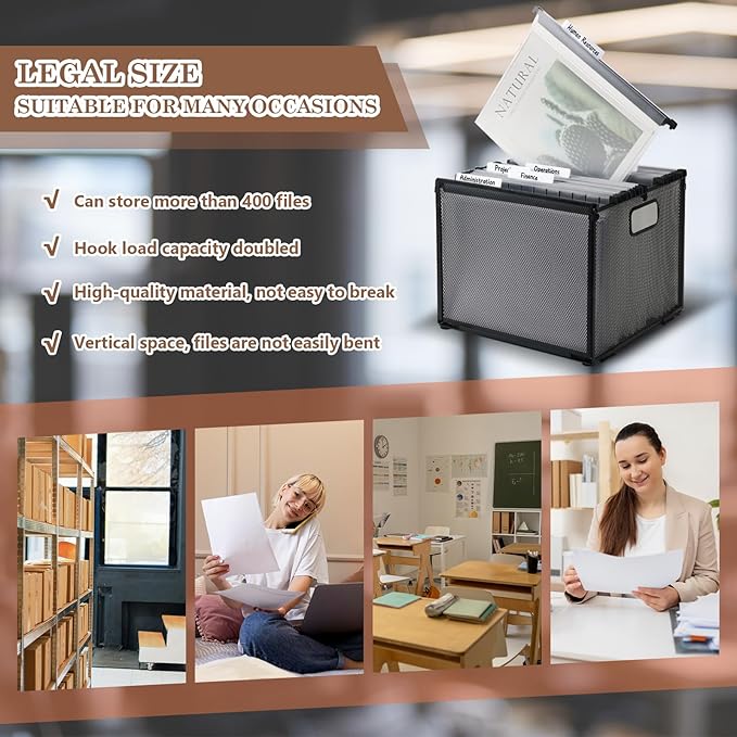 10 Pack Extra Capacity Hanging File Folders Letter Size Plastic File Folder Reinforced Tabs with Heavy Duty 2 Inch Expansion & Black Insert Gasket for Filing Cabinet Durable Hang Folders