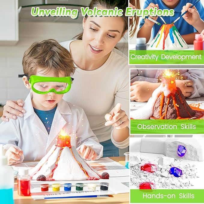 250+ Experiments Science Kits for Kids, STEM Activities Educational Science Kits Gifts with Chemistry Set, Erupting Volcano and Growing Crystal Tree (Science kit with 250+ Experiments)