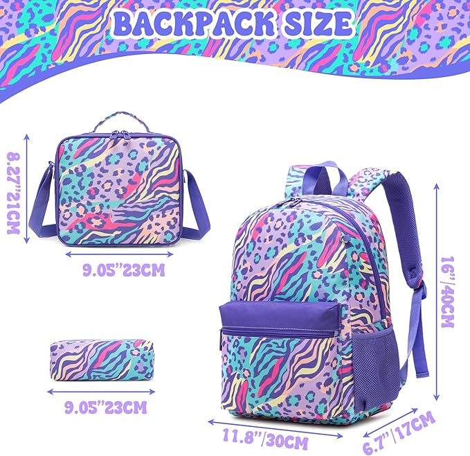 Backpack for Girls Backpack for School 8-10 Kids Backpacks with Lunch Box Schoolbag for Kids with Pencil Case