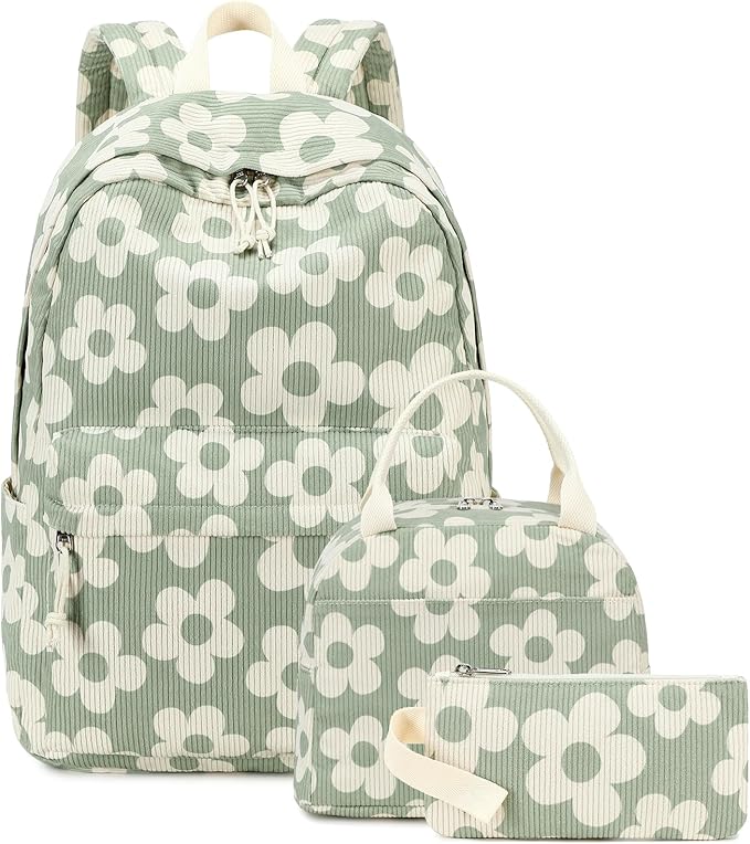Bluboon School Backpack Set Girls Womens Laptop Bookbag Casual Daypack Fits 15 inch Laptop with Lunch Tote Bag and Pencil Bag
