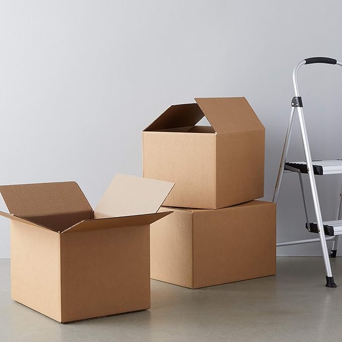 Amazon Basics Cardboard Moving Boxes for Packing and Shipping, Medium Size, 18" x 14" x 12", Brown, 20-Pack