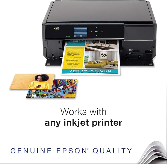 Epson S041727 Premium Photo Paper, 68 lbs., High-Gloss, 4 x 6 (Pack of 100 Sheets),White