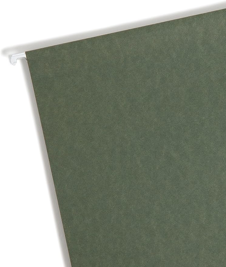 Smead Hanging File Folders for Documents, Letter Size, 2 Inch Expansion, File Organizer for Filing Cabinets, Standard Green, 25 Pack (64259)