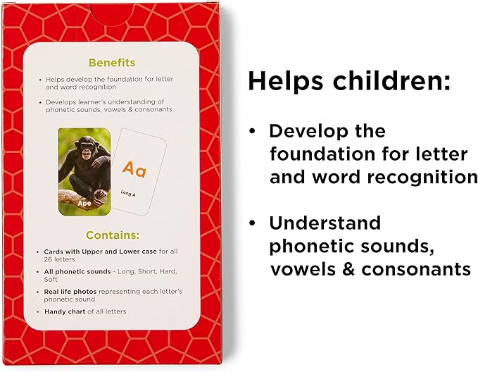 Award-Winning Alphabet Flash Cards for Kids Ages 2-4 – Learn ABCs, Phonics & Speech – Upper & Lowercase Letters, Photo Images – Preschool, Pre-K, Kindergarten