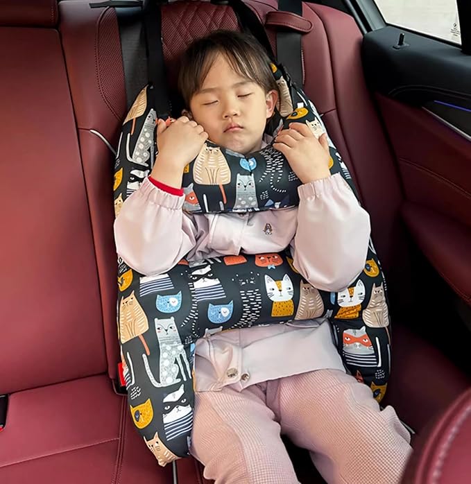 H-Shaped Car Travel Pillow Headrest Set for Kids & Adult-Adjustable Car Seat Pillow, Soft Ergonomic Neck Head Support Sleeping Cushion for Long Distance Travel
