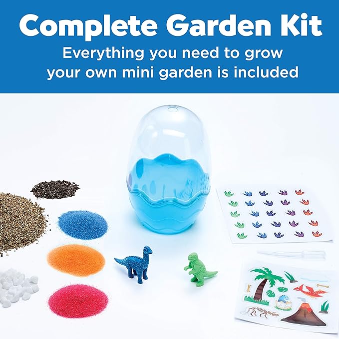 Creativity for Kids Mini Garden Dinosaur: Terrarium Kit for Kids - Dinosaur Crafts for Boys, Dinosaur Toy and Science Kit for Kids, Easter Basket Stuffers (Ages 6+)