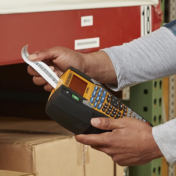 DYMO® Rhino™ 6000 Industrial Label Maker, Computer Connected Label Maker with Hard Carry Case, 1 Vinyl Tape Cassette, 1 Flexible Nylon Tape Cassette and Rechargeable Lithium Ion Battery