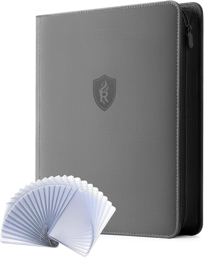 9 Pocket Toploader Binder with Zipper – Holds 288 Top Loaders – Premium Double-Sided Card Album for Trading Cards, TCG, MTG, Sports Cards