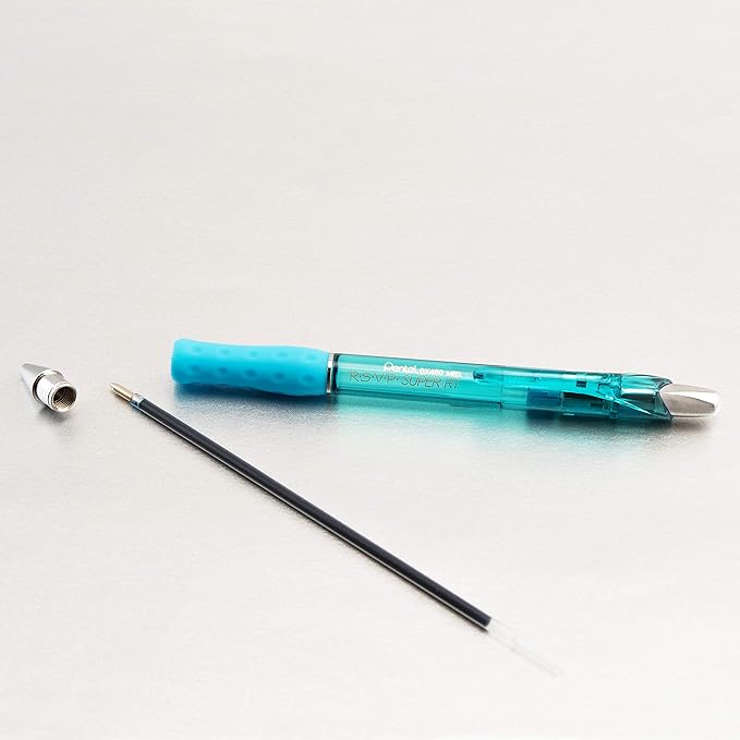 Pentel RSVP Super RT Ballpoint Pen, (1.0mm) Medium Line, Sky Blue Ink, Pack of 2 (BX480BP2S)