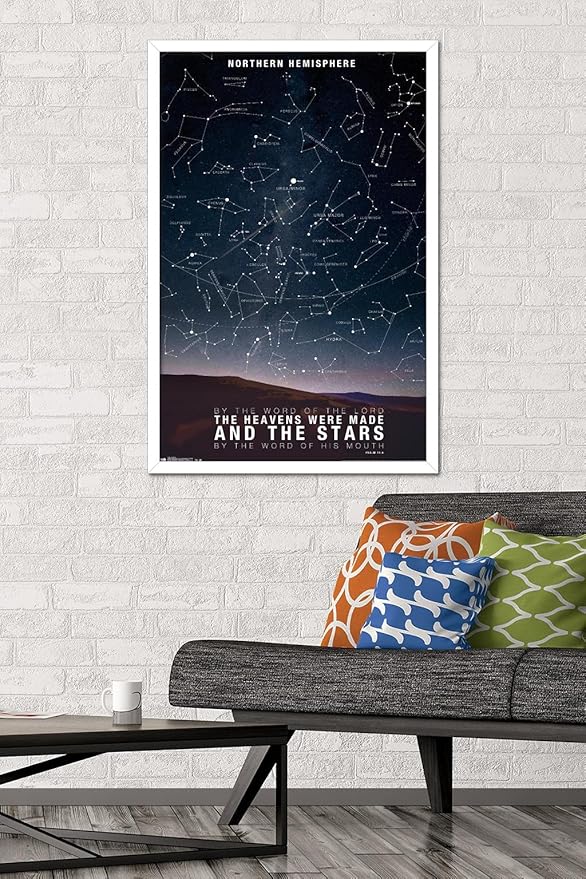 The Stars Wall Poster, 34L" x 22.4W", White Framed Version