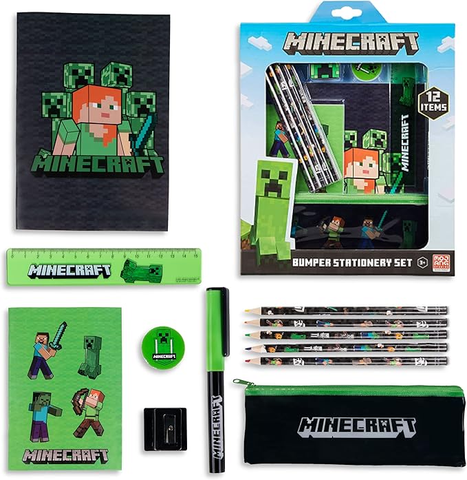 Minecraft Pencil Case and Stationery Set School Supplies Gifts for Kids