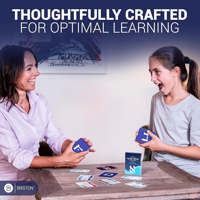 Biblical Hebrew Alphabet Flash Cards – 54 Alef-Bet Letters with Transliteration & Pronunciation – Educational Language Learning Tool for Students & Adults – Briston Hebrew Edition