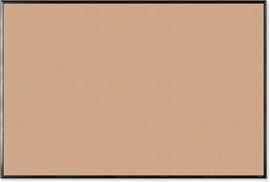 U Brands Cork Bulletin Board, 48" x 72", Black Aluminum Frame, Industrial Grade Pinning Surface