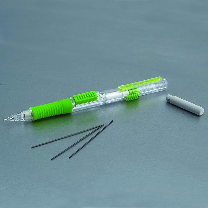 Pentel QUICK CLICK Mechanical Pencil (0.7mm), Green Barrel, Box of 12 Pencils (PD217D)