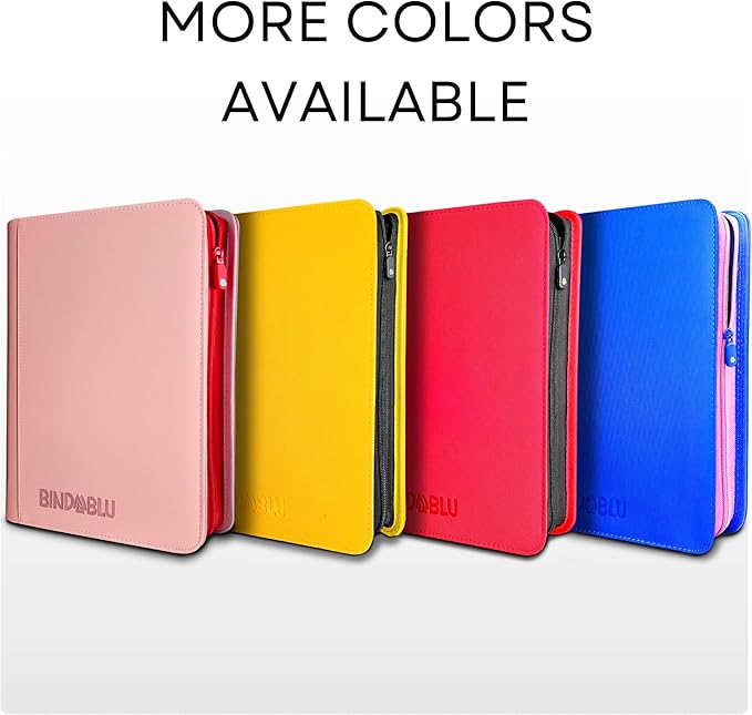 9 Pocket Trading Card Zip Binder - 360 Side Loading Pocket Binder for Colletible Games, Sport, TCG - Trading Card Binder - Gift Card holder for Boys and Girls - Yellow card binder