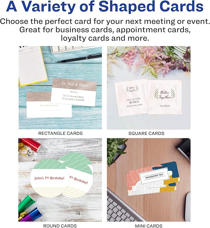 Avery Round Business Cards, Sure Feed Technology, 3" Diameter, Matte White, 150 Total, Print-to-the-Edge, Laser/Inkjet Printable (5328)