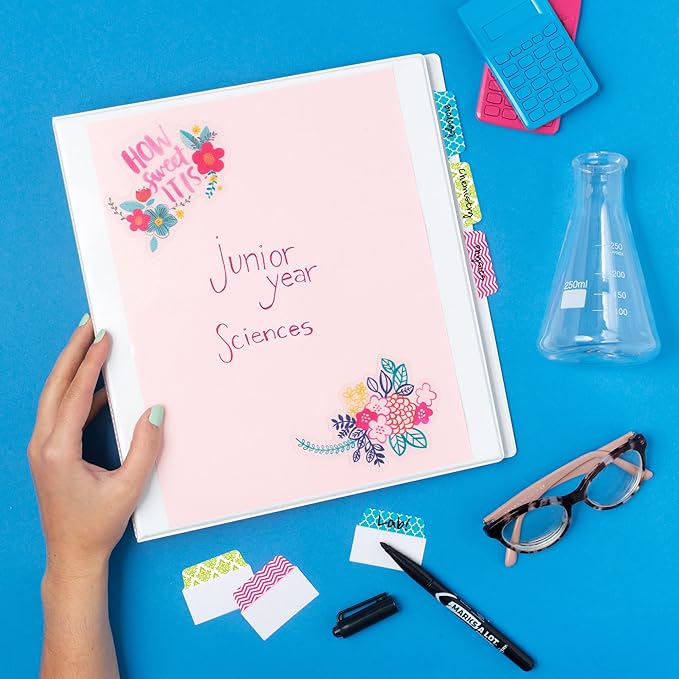 Avery Multiuse Ultra Tabs, 2" x 1.5", 2-Side Writable, Assorted Designs, 24 Repositionable Tabs (74774)