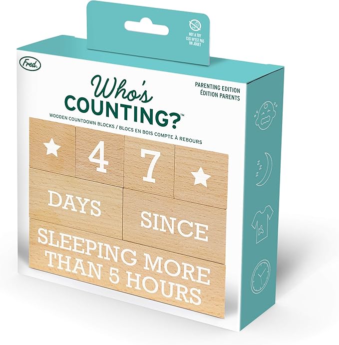 Genuine Fred Who's Counting Wooden Countdown Blocks, Parenting Edition, Assorted, 5281072