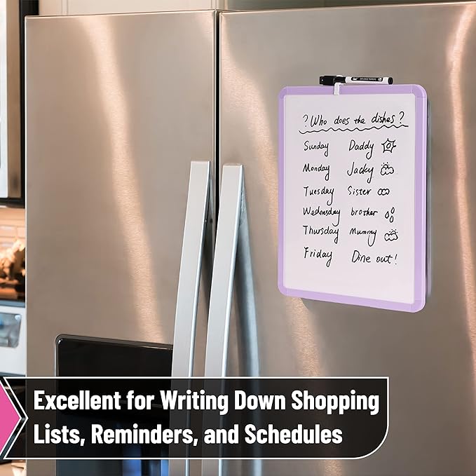 Mr. Pen- Dry Erase Board, 14” x 11” with a Black Dry Erase Marker, Small Mini White Board for Students
