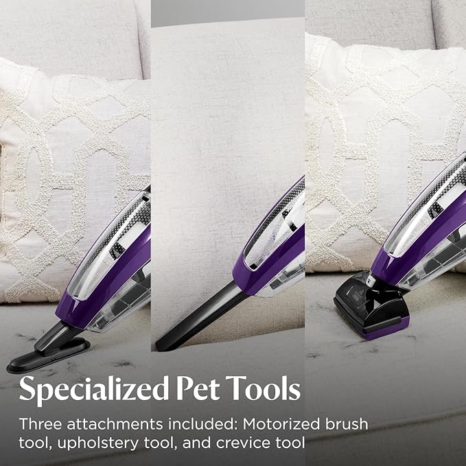 Bissell Pet Hair Eraser Cordless Hand Vacuum, Lithium Ion, Home, Auto, and Pet Vacuum, Easy-Empty Dirt Bin, Upholstery Tool, Brush Tool, and Crevice Tool Included, 2390A
