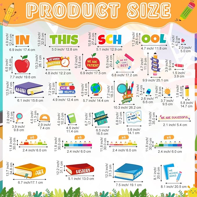 Pasimy in This School Bulletin Board Decorations Motivational Bulletin Board Set Inspirational Affirmation Classroom Decor Cutouts for Elementary Middle Back to School Home Office Wall Door Supplies