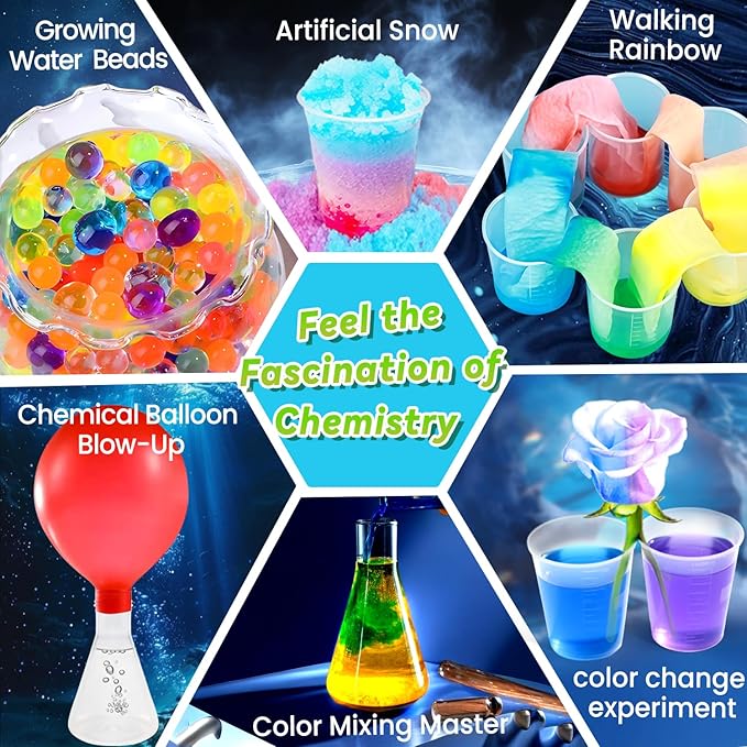 250+ Experiments Science Kits for Kids, STEM Activities Educational Science Kits Gifts with Chemistry Set, Erupting Volcano and Growing Crystal Tree (Science kit with 250+ Experiments)