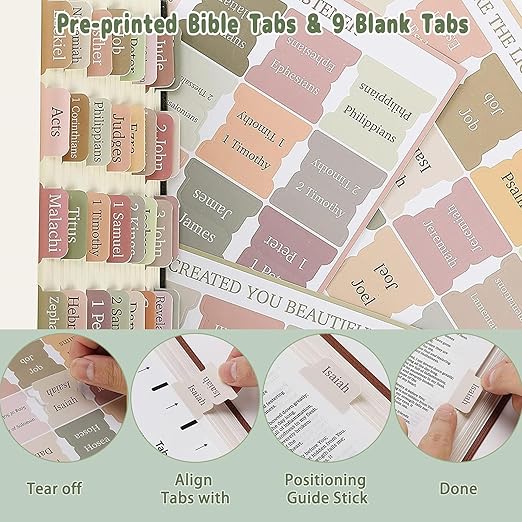 Bible Study Supplies Kit for Women 96PCS Bible Journaling Kit with Bible Tabs for Women,Bible Highlighters and Pens, Bookmark, Journal, Bible Bag, Stationary Gift Set[Green]