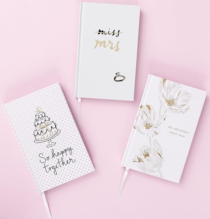 Kate Spade New York, Women's Bridal Journal, 8.25" x 5.25" Bound Notebook With 200 Lined Pages, Miss to Mrs.