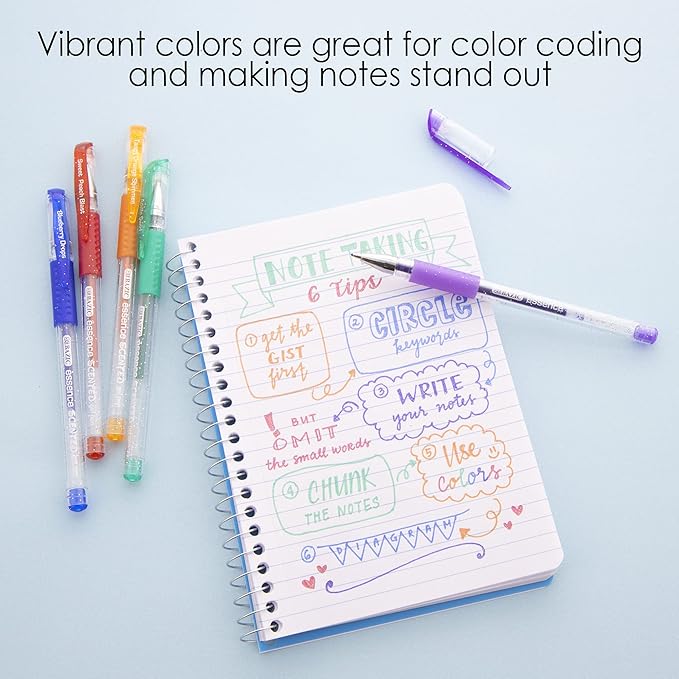 BAZIC Products Scented Glitter Neon Metallic Gel Pen, 24 Color Smooth Writing for Drawing Coloring Greeting Card Art Christmas Gift (24/Pack), 2-Pack