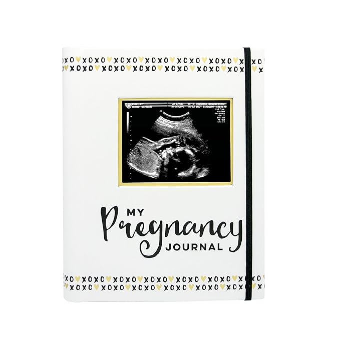 Pearhead My Pregnancy Journal - 74-Page Memory Book and Photo Album, Gender Neutral Planner for Expecting Moms, Includes Milestone Sections and Ultrasound Photo Insert