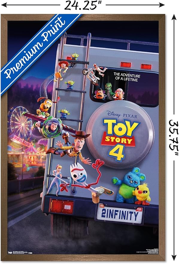 Trends International Disney Pixar Toy Story 4 - Final One Sheet Wall Poster, 22.375" x 34", Bronze Framed Version