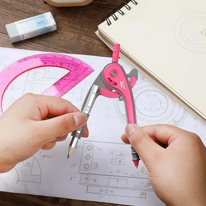 Mr. Pen- Compass and Protractor Set, Math Compass for Geometry and Drawing