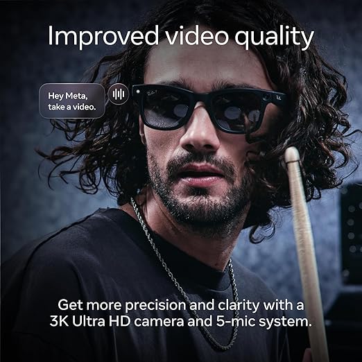Ray-Ban Meta (Gen 2), Skyler, Shiny Chalky Grey | Smart AI Glasses for Men, Women — 2x Battery Life — 3K Ultra HD Resolution — 12 MP Ultra-Wide Camera, Audio, Video — Transitions® Sapphire Lenses