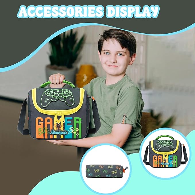 Rolling Backpack for Boys Backpack with Wheels for Kids Backpacks for Daycare with Lunch Box Pencil Case Roller Backpacks for Kids