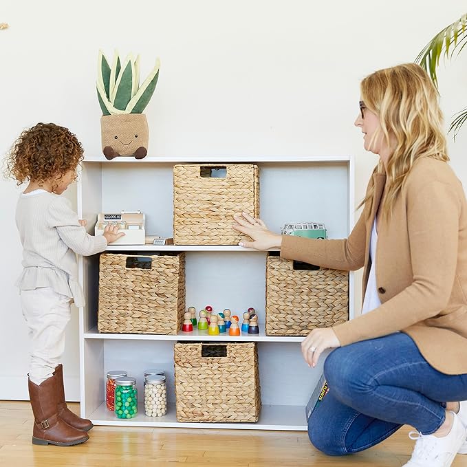 ECR4Kids Streamline 3-Shelf Storage Cabinet, 36in, Kid's Bookshelf, White Wash