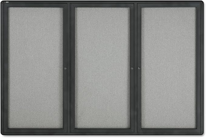 Quartet 2367L Bulletin Board, Fabric,3 Dr, w/Hanging Kit,6-Ft x4-Ft, GPHT Frame